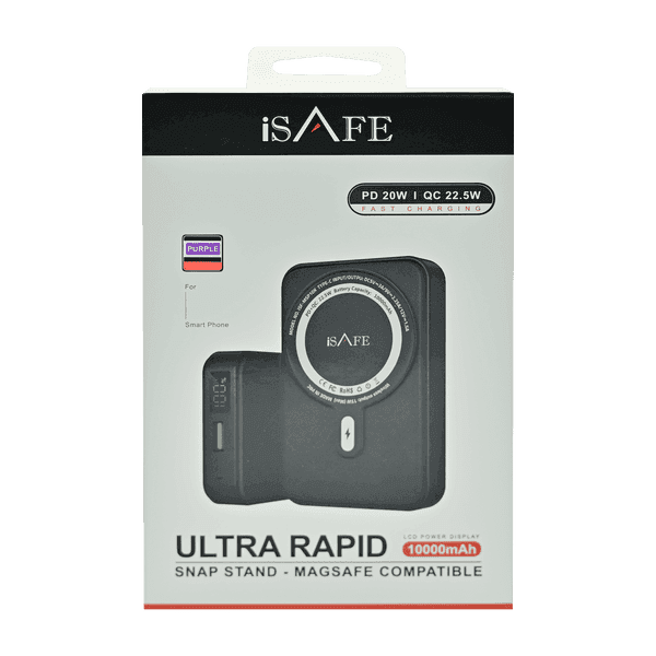 ISAFE MAGNETIC STAND POWERBANK 10000 MAH PURPLE