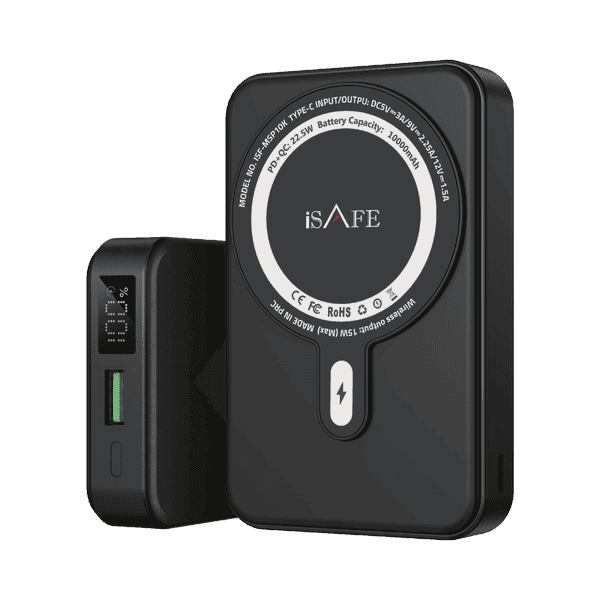 ISAFE MAGNETIC STAND POWERBANK 10000 MAH BLACK