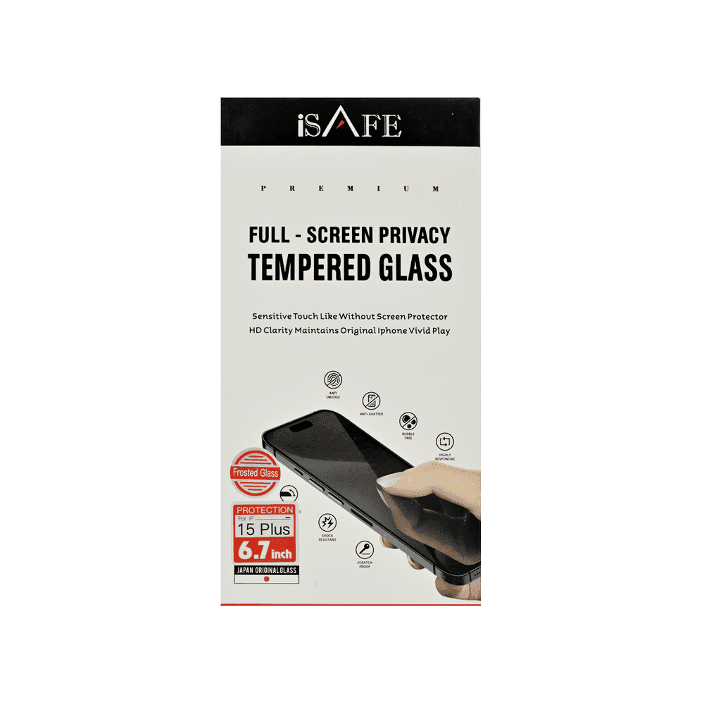 ISAFE HD GLASS SCREEN GUARD IPHONE 15 PLUS MATTE PRIVACY