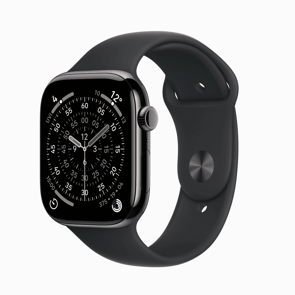 Apple Watch Series 11 GPS + Cellular 46mm Slate Titanium Case with Black Sport Band - S/M