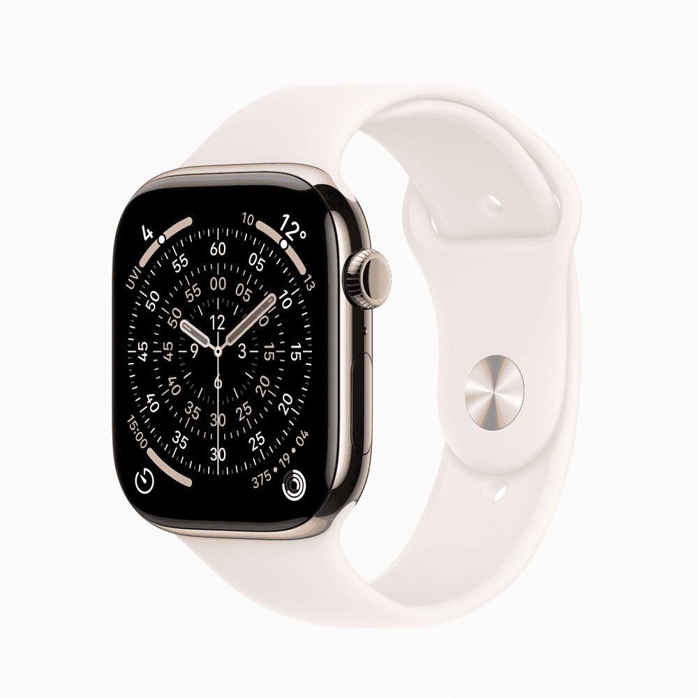 Apple Watch Series 11 GPS + Cellular 46mm Gold Titanium Case with Light Blush Sport Band - M/L
