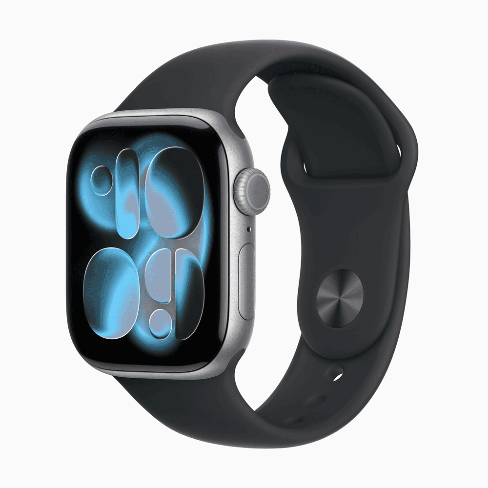Apple Watch Series 11 GPS + Cellular 46mm Space Grey Aluminium Case with Black Sport Band - M/L