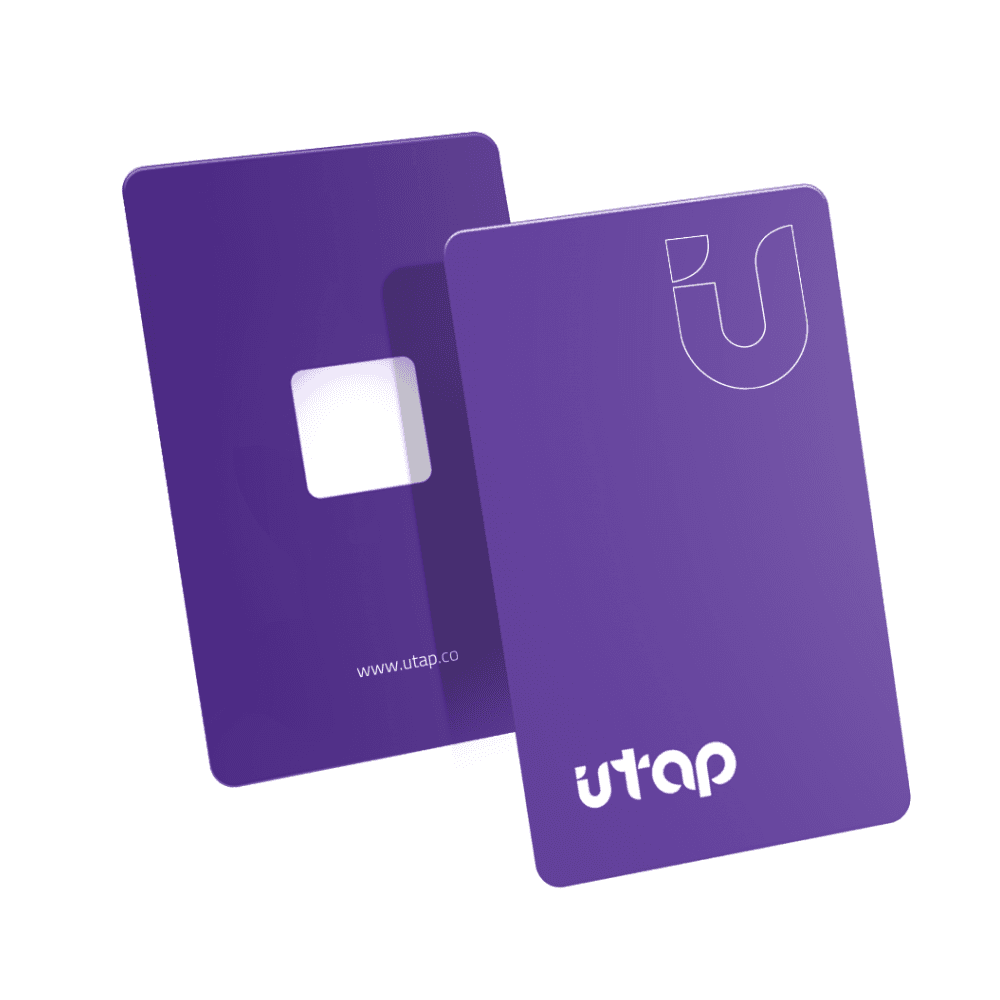UTAP PVC CARD WITH NFC CHIP & QR CODE PURPLE