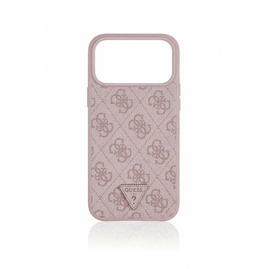 GUESS MAGSAFE 4G PU LEATHER CASE WITH TRIANGLE LOGO FOR IPHONE 17 PRO MAX - PINK